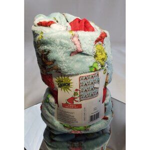 Dr. Seuss The Grinch Throw Blanket Fleece Holiday Christmas 40x50 - NWT